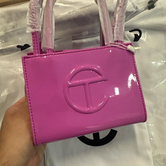 Telfar Small Shopping Bag in Pink Patent - Picture 14 of 14